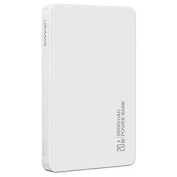 USAMS CY Series 5KCD23103 (US-CD231) ārējais akumulators (powerbank) | 5000 mAh | 20W | balts