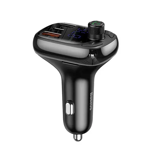 Baseus CCTM-B01 FM Auto Transmitter QC 3.0 | USB Flash | SD | Bluetooth 5.0 Melns