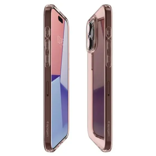 Spigen Crystal Flex чехол для телефона iPhone 15 Pro Max розовый прозрачный