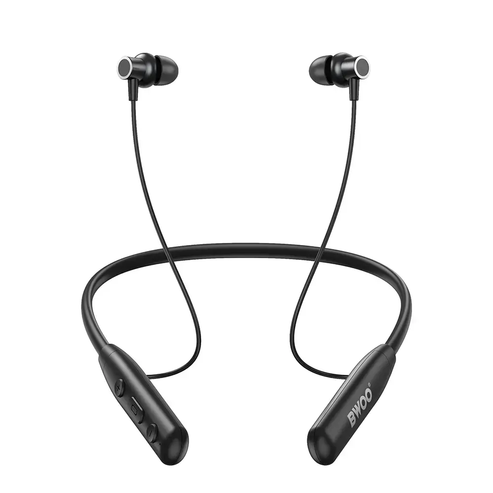 BWOO Stereo Sound Quality BT5.3 Neckband Earphone BW870 black