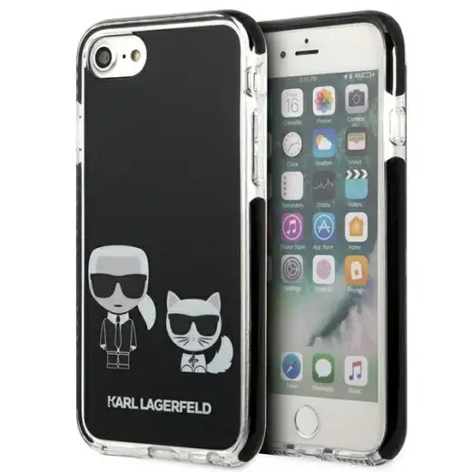 Karl Lagerfeld TPE Karl and Choupette Case for iPhone 7|8|SE2020|SE2022 Black