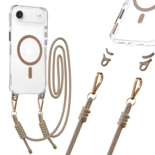Tel Protect Strap Clear maciņš telefonam iPhone 17 Air zelta krāsā