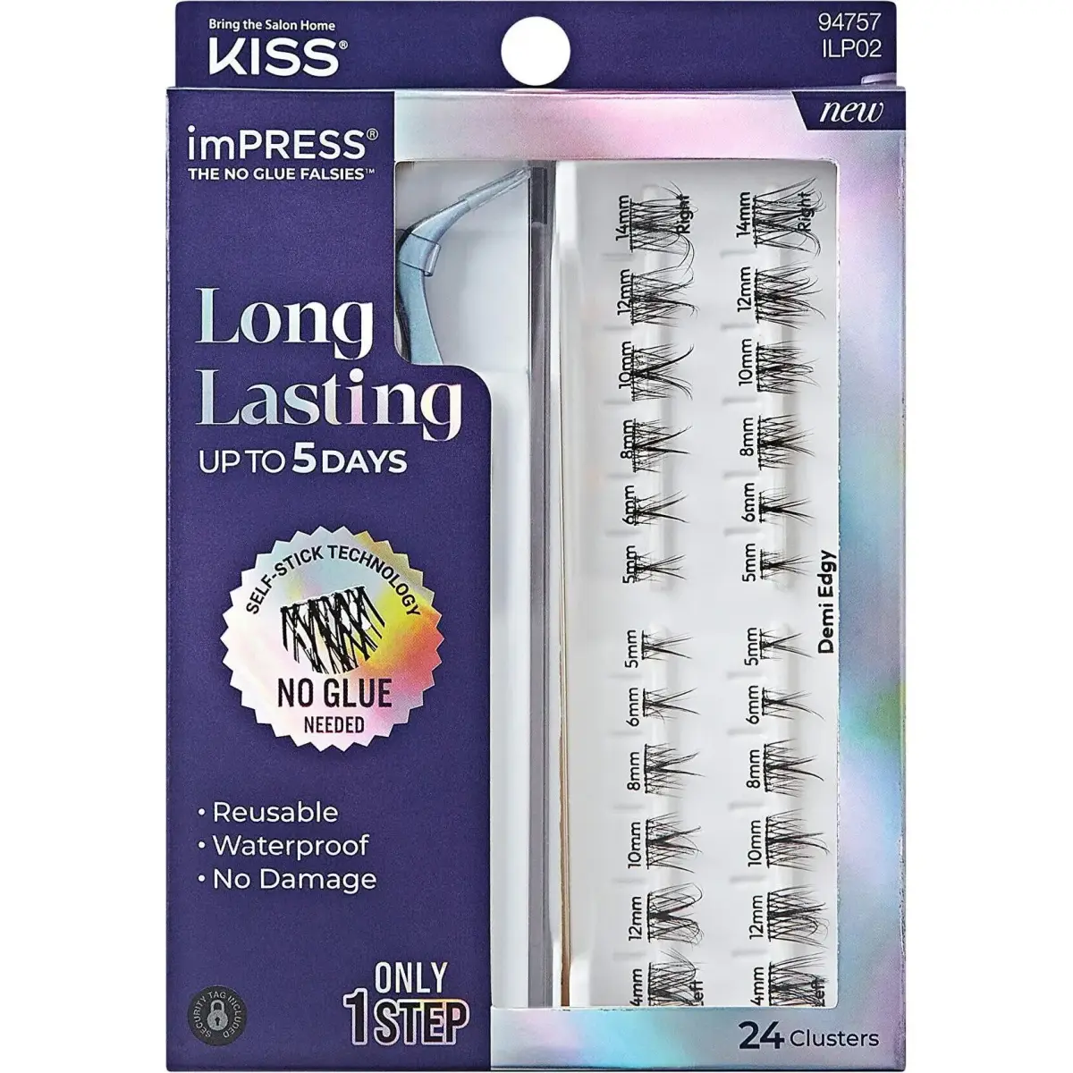 KISS, Ciglia Finte, Impress False Eyelashes 02 - Long Lasting Press on Eyelashes (Ciglia Artificiali)