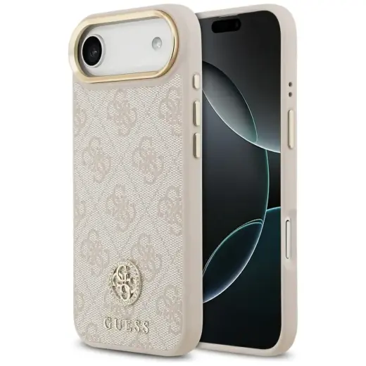 Guess 4G Strass Logo maciņš ar MagSafe atbalstu telefonam iPhone 17 Air rozā