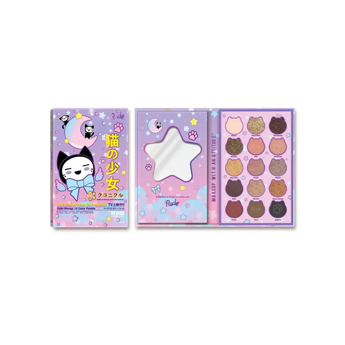 Rude Cosmetics, Dream Chronicles, Eyeshadow Palette, 15 Shades