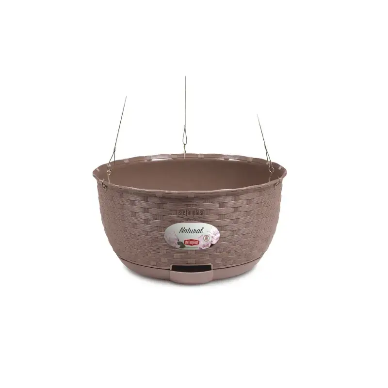 Puķu pods piekarināms Natural Ø30x14,5cm brūns