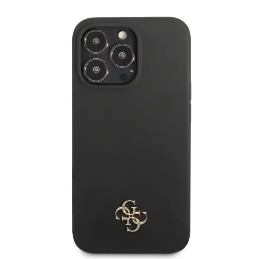 Guess 4G Silicone Metal Logo Case for iPhone 13 Pro Max Black