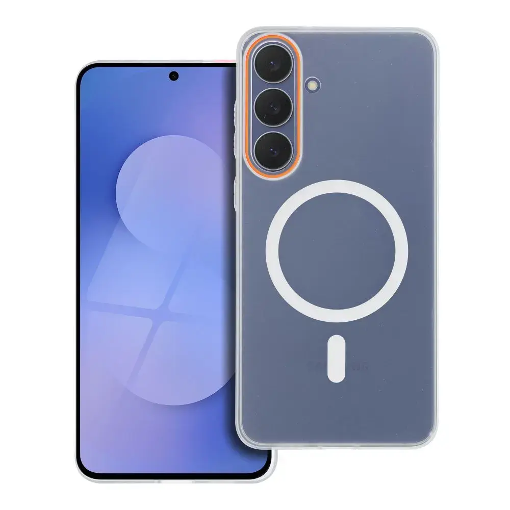 Case GO ORANGE compatible with MagSafe for SAMSUNG A56 transparent