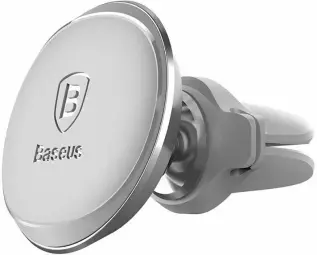 Magnetic Air Vent Car Mount Holder Baseus with cable clip (silver)