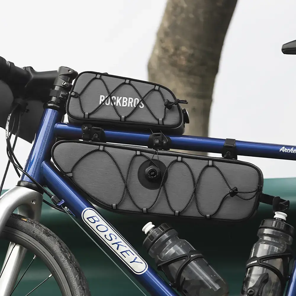 Torba pod ramę 2L Rockbros TL003 ROAD TO SKY wodoodporna – szara