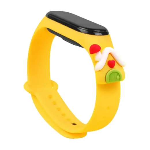 Xmas nutikella rihm Xiaomi Mi Band 3/4 jaoks | silikoonist | kollane