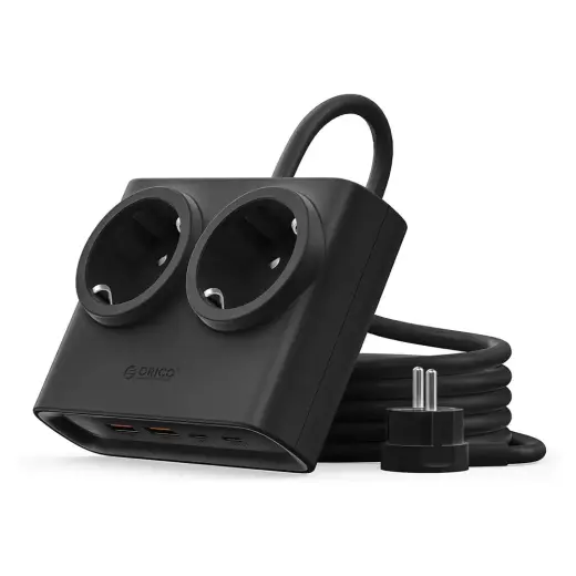 Orico PDC25 25W 6in1 Power Strip 2x AC + 2x USB-A + 2x USB-C - Black