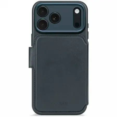 Decoded Leather Detachable Wallet MagSafe case for iPhone 17 Pro - navy blue