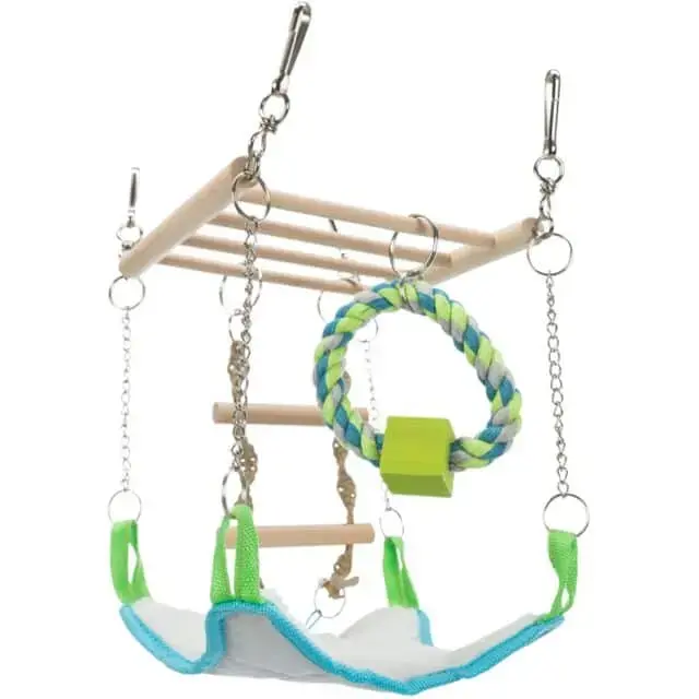Aksesuārs grauzējiem - Trixie Suspension bridge, hammock|toy, hamster, wood|rope, 17 × 22 × 15 cm