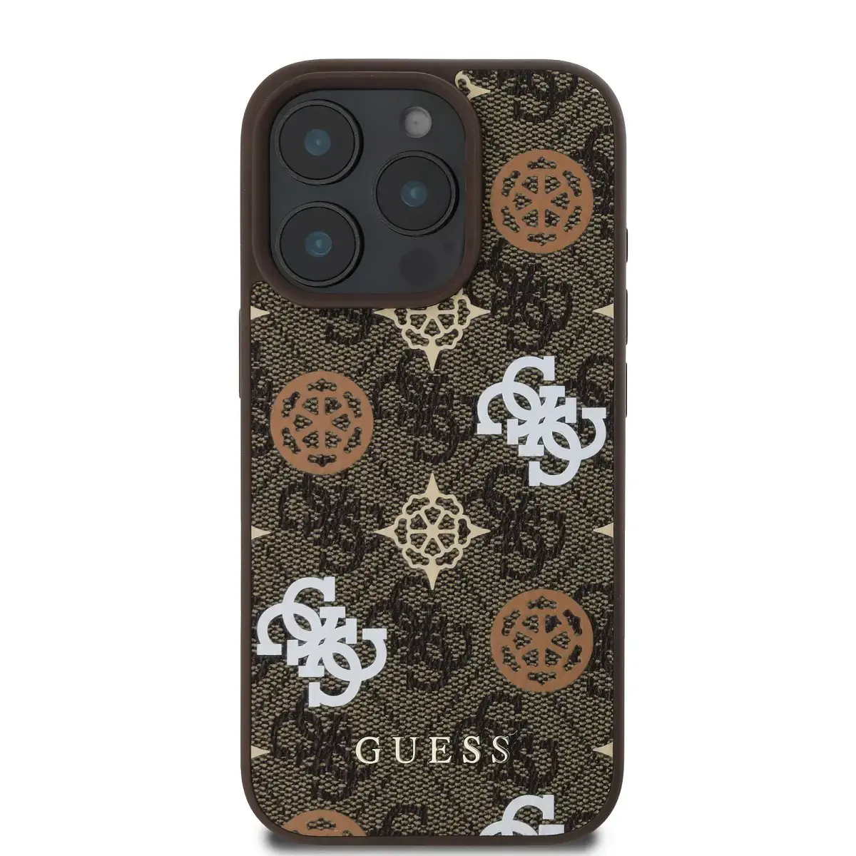 Guess PU 4G Peony MagSafe Case for iPhone 16 Pro Brown