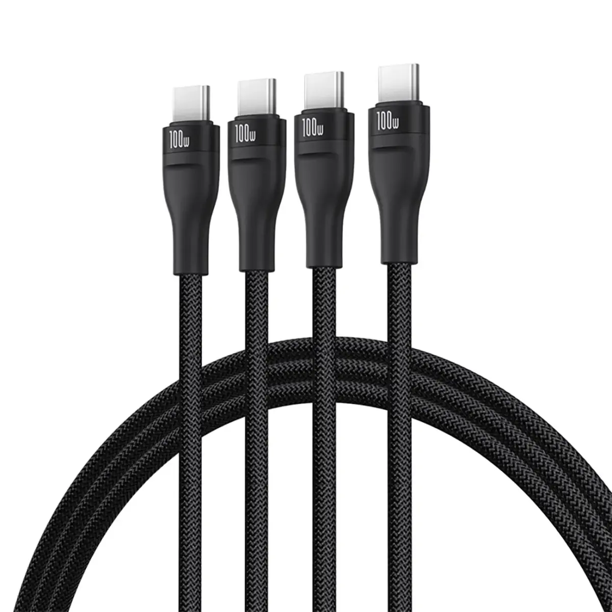 Baseus Flash Series 3 100W 3in1 USB-C Cable - 3xUSB-C 1.5m - Black