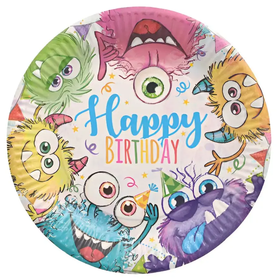 Šķīvis papīra Funny Monsters 10gb 23cm