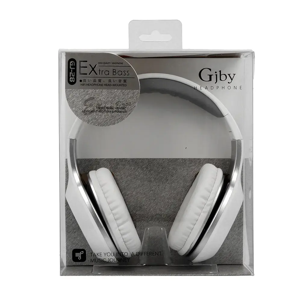 GJBY headphones - AUDIO EXTRA BASS GJ-28 with microphone White