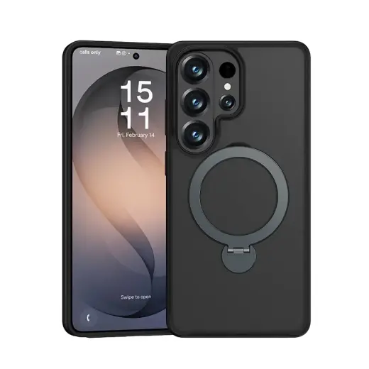 Benks Magnetic Mist maciņš un ar statīvu telefonam Samsung Galaxy S26 Ultra (S948) melns