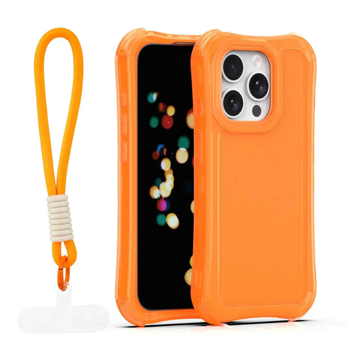 Safepop maciņš ar siksniņu telefonam iPhone 15 Pro oranžs