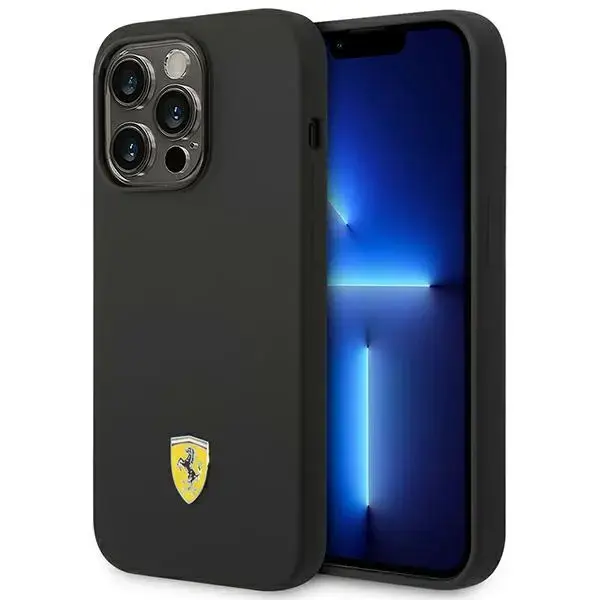Ferrari FEHCP14LSIBBK iPhone 14 Pro 6,1" czarny|black hardcase Silicone Metal Logo