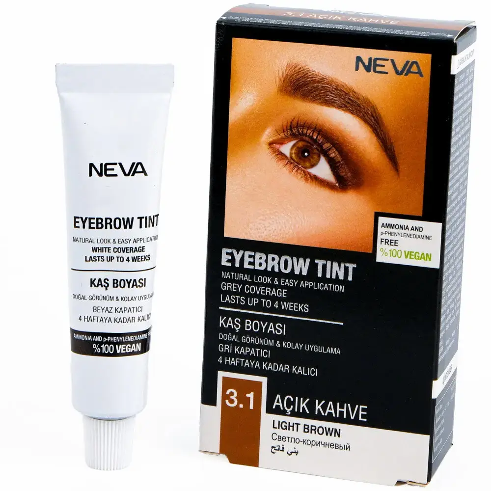 Neva, Eyebrow Tint, Permanent Hair Dye,  Light Brown, 30 ml