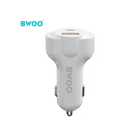 BWOO car charger CC58 PD 18W 1x USB-C 1x USB 2,4A white