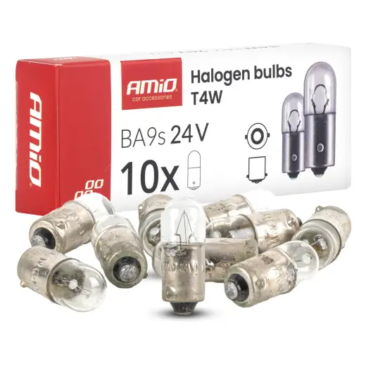 Halogen bulbs T4W 24V 4W BA9S 10szt.AMIO-04945