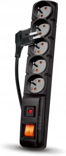 Extension cord 5 sockets ACAR F5 5 m black