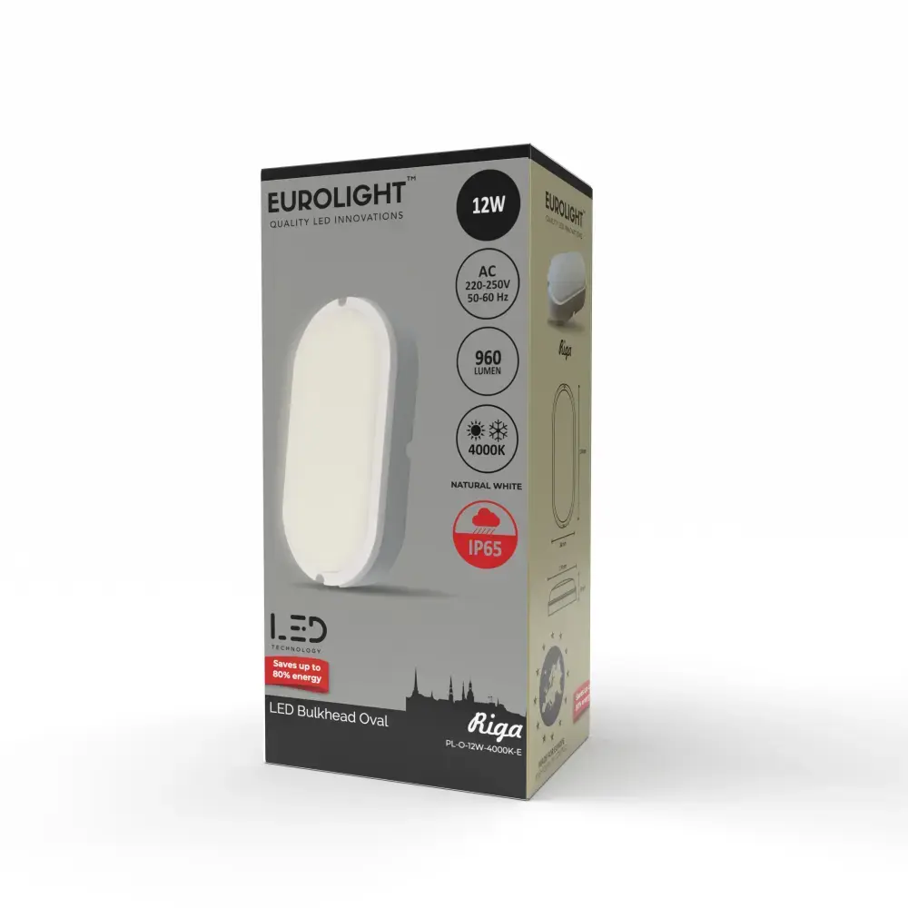 Riga oval LED šviestuvas 12W 4000K IP65 Eurolight