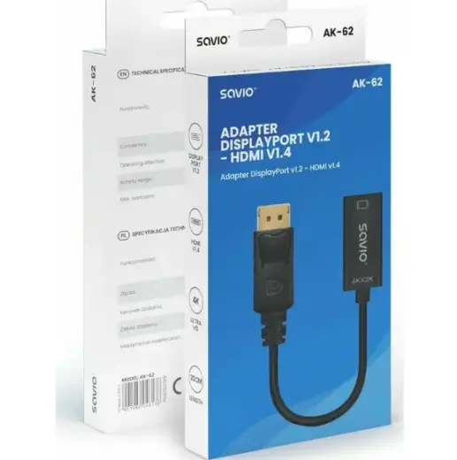 DisplayPort (M) v1.2 - HDMI (F) v1.4, 4K adapter, AK-62