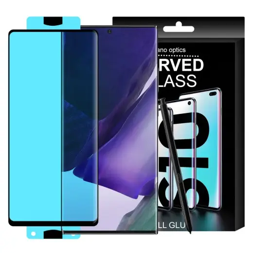 3D Edge Nano Flexi Glass hibridinis grūdintas apsauginis stiklas telefonui Galaxy S21+ 5G su montavimo rėmeliu