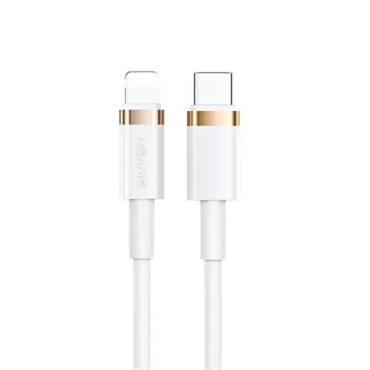 USAMS Kabel U63 USB-C na Lightning 1,2m 20W PD Fast Charge biały|white SJ484USB02 (US-SJ484)