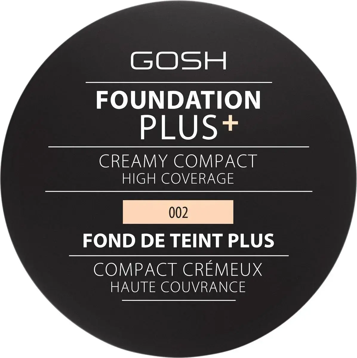 Gosh, Plus, Compact Foundation, 002, Ivory, 9 g