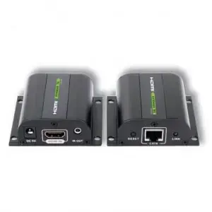 HDMI Extender on Cat.5e|6|6a|7 twisted pair cable, with IR receiver, black