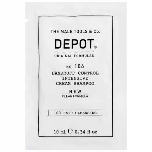 Depot, 100 Hair Cleansing No. 106 Clear Formula, Pro-Vitamin B5, Hair Shampoo, Anti-Dandruff, 10 ml