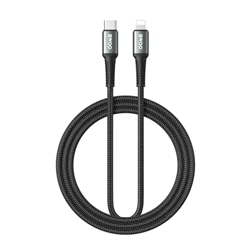 BWOO datu pārraides un uzlādes vads | USB-C uz Lightning | 30W | 2m