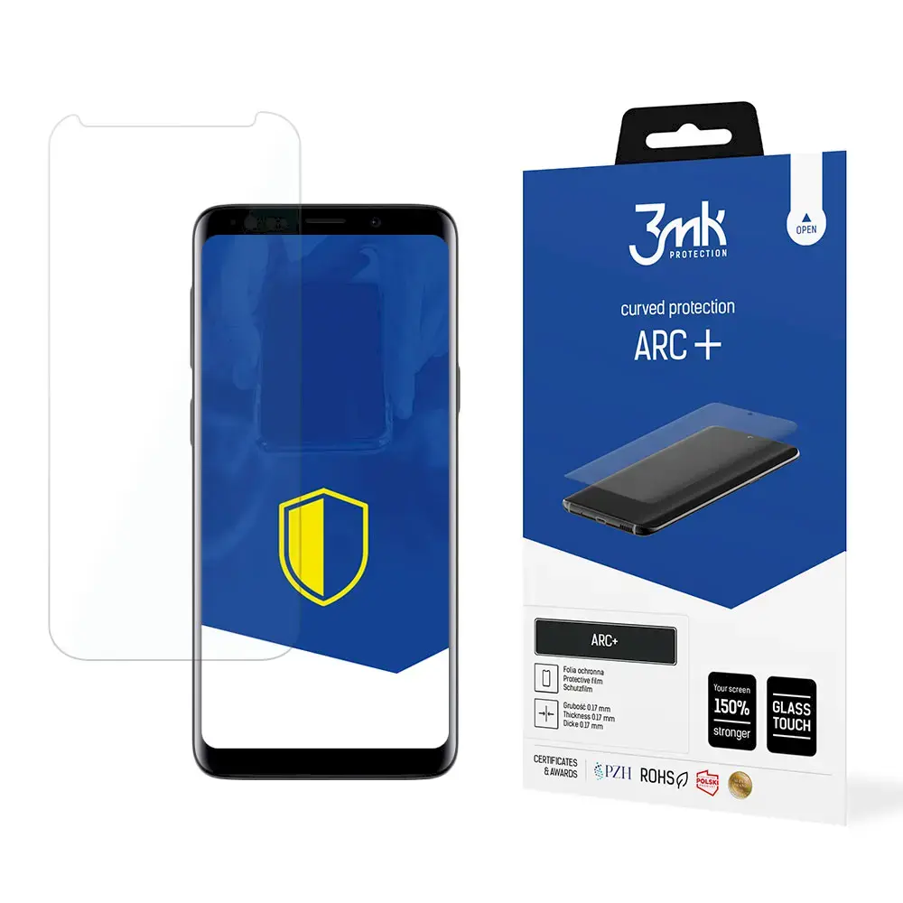3mk ARC+ apsauginė plėvelė telefonui Samsung Galaxy S9+ (G965) (suderinama su pirštų atspaudų jutikliu po ekranu)