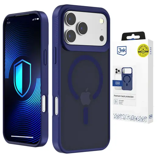 3mk Smoke MagCase чехол с поддержкой MagSafe для телефона iPhone 17 Pro синий