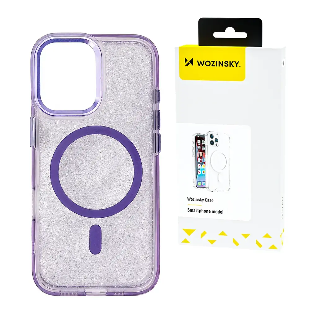 Wozinsky Glitter maciņš ar MagSafe atbalstu telefonam Samsung Galaxy S24 FE (S721) violets