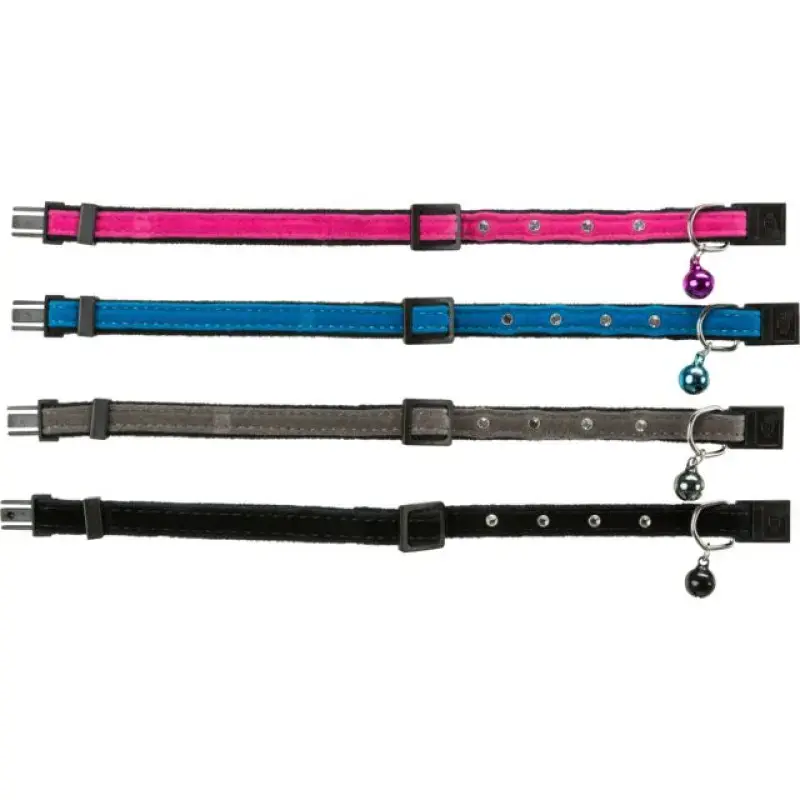 Kakla siksna kaķiem - Trixie Cat collar rhinestone gems, velvet, 1 gab