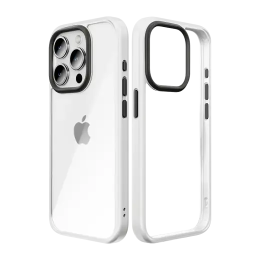 Rock Guard Series чехол для телефона iPhone 15 Plus прозрачный белый
