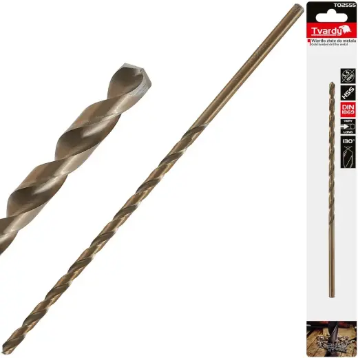 Auksinis HSS ilgas metalo grąžtas 5.5 x 205mm DIN1869 (50/100/200)