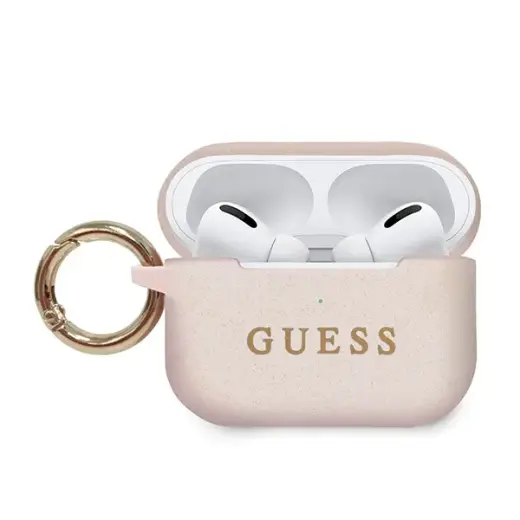 GUACAPSILGLLP Guess Silicone Case for Airpods Pro Light Pink