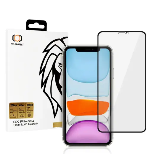 Tempered glass Tel Protect 10X Privacy Titanium for Iphone 11/XR