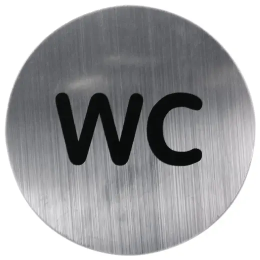 Durvju zīme pašlīmējoša WC, nerūs.tērauda