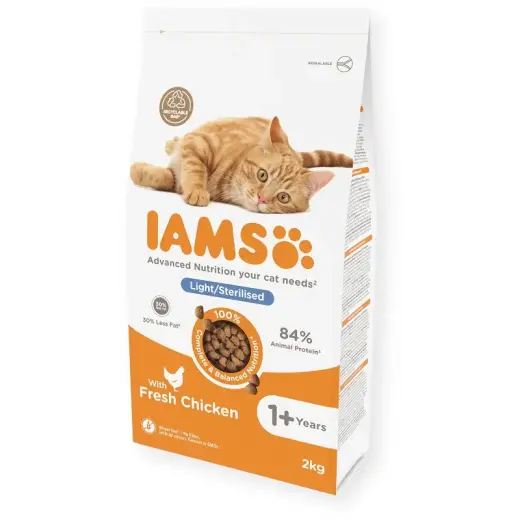 Sausā barība kaķiem - IAMS CAT ADULT WEIGHT CONTROL CHICKEN, 2 kg