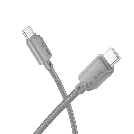 HOCO X113 duomenų perdavimo ir įkrovimo laidas | USB-C į USB-C | PD, QC 3.0 | 60W | 1m | pilkas