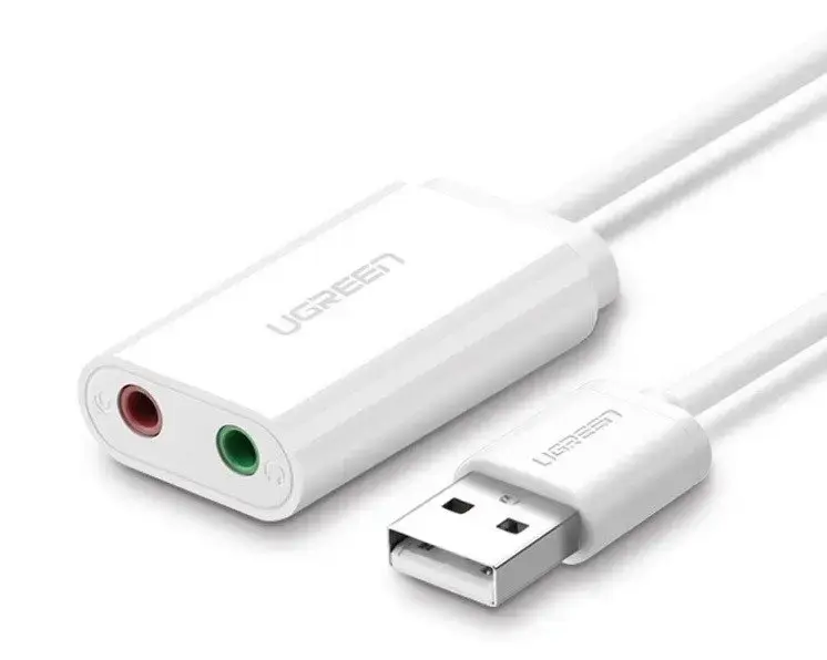 Ugreen USB 2.0 - 3,5 mm mini jack External Sound Adapter white (US205 30143)