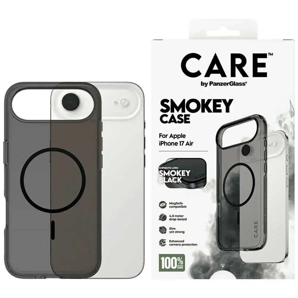 CARE by PanzerGlass Flagship Urban Explorer case in Black MagSafe for iPhone Air smoke